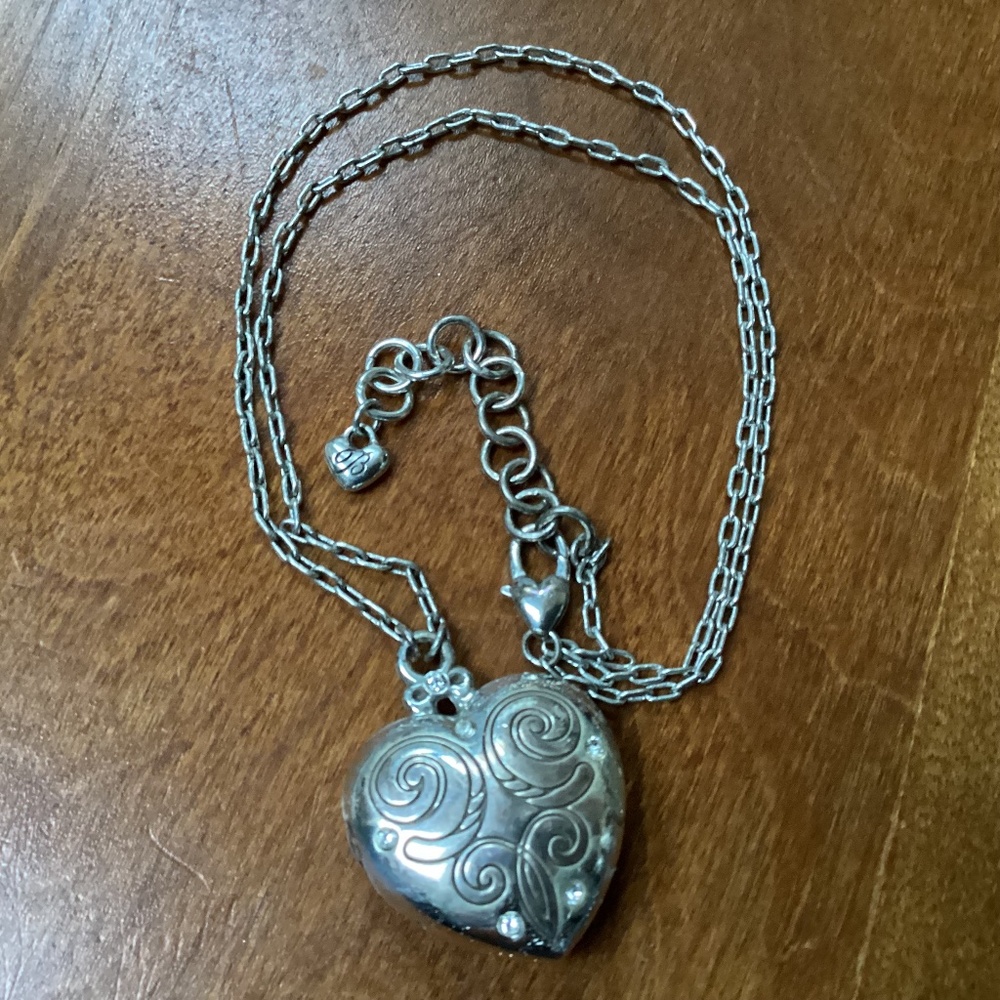 Brighton Silver-tone Necklace Heart Locket Pendant